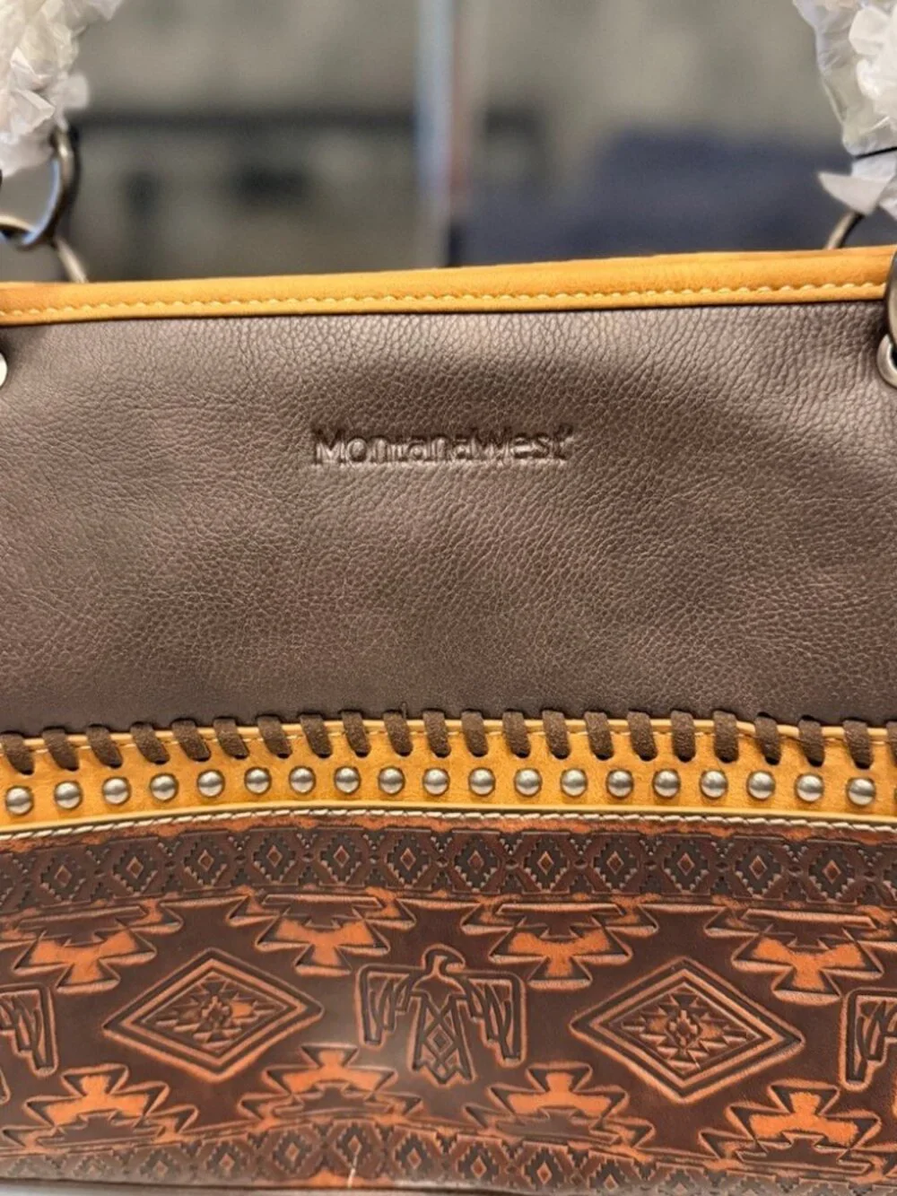 Montana West Coffee Concealed Carry Satchel NWT Aztec